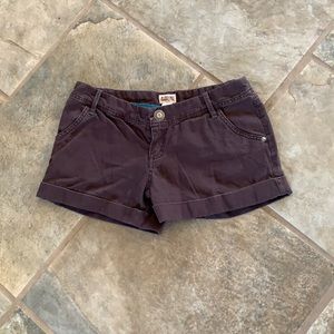 Brown jean shorts